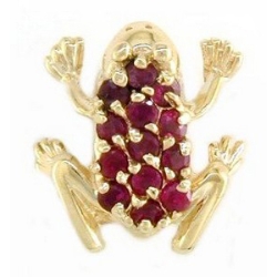 N587 14K RUBY FROG SLIDE 